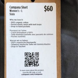 NWT Cotopaxi campana shorts